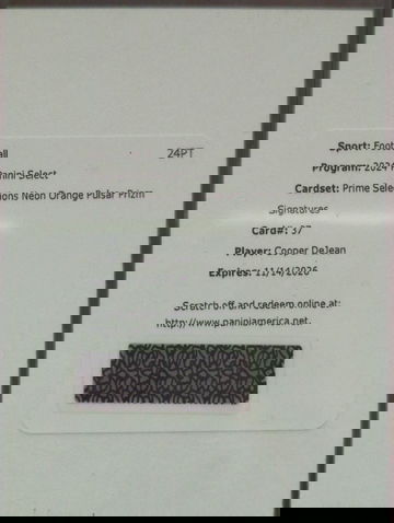 2024 Select Cooper DeJean Prime Selections Neon Orange Pulsar /35