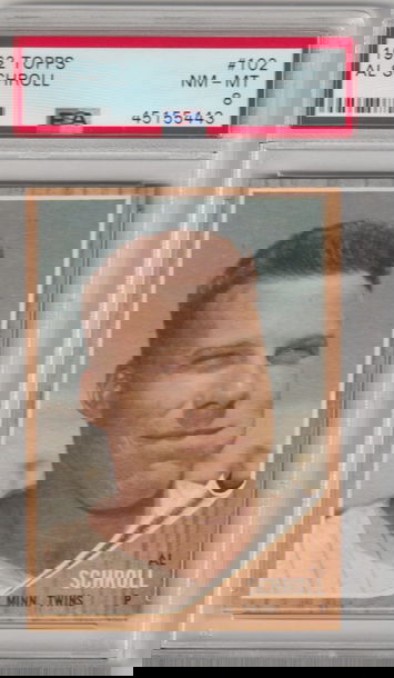 1962 Topps #102 Al Schroll PSA 8 (Near Mint- Mint)