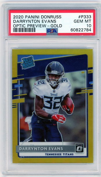 2020 Donruss Optic #333 Darrynton Evans Gold Preview /10 PSA 10