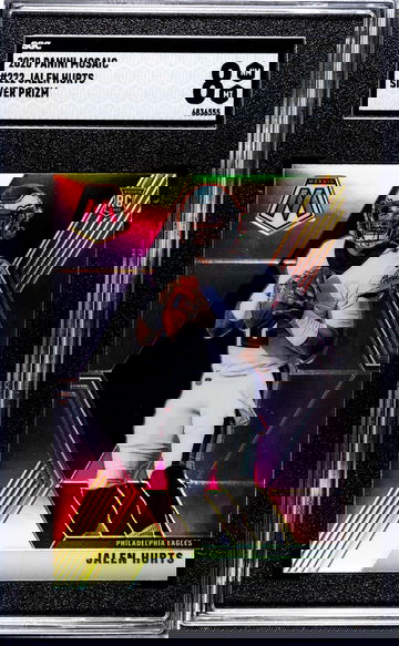 2020 Panini Mosaic #222 Jalen Hurts Silver Prizm SGC 8