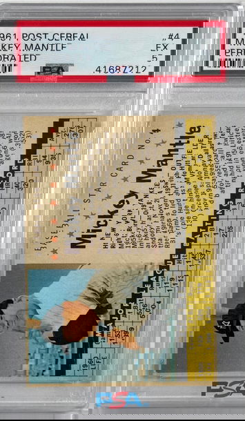 1961 Post Cereal Mickey Mantle PSA 5 Excellent