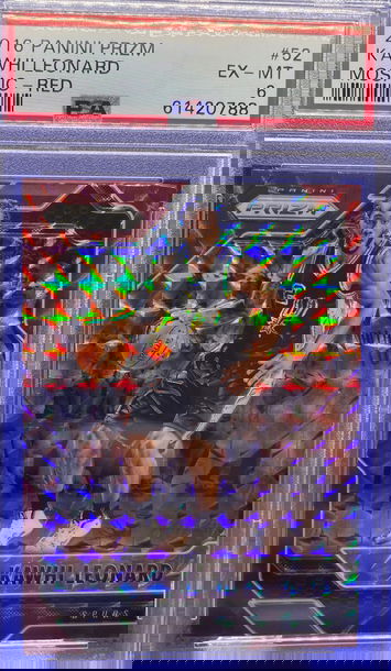 2016-17 Panini Prizm Kawhi Leonard Red Mosaic #52 PSA 6 EX-MT San Antonio Spurs