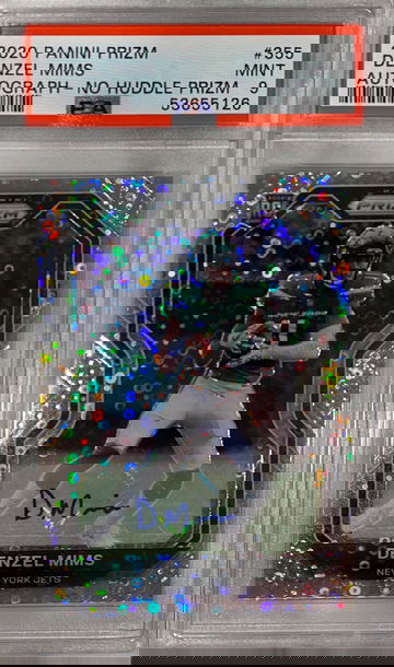 Denzel Mims 2020 Panini Prizm No Huddle Autograph PSA 9 Mint