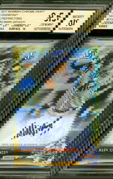 2017 Mark Vientos Bowman Chrome Gold Refractor Auto BGS 9.5