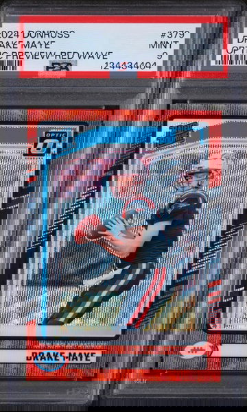 2024 Donruss Optic Rated Rookie Preview Red Wave Drake Maye #379 PSA 9