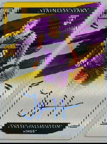 2020-21 Panini Impeccable Stainless Stars Tyrese Haliburton In Card Auto Gold /10 Rookie RC