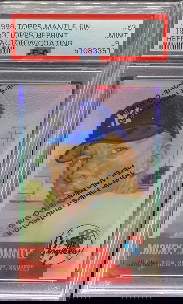 1996 Topps Mickey Mantle Finest Refractor w coating 1953