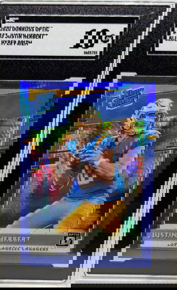 2020 Donruss Optic Justin Herbert #153 SGC 10 RC Rookie