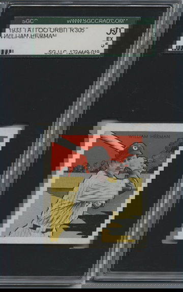 Billy Herman 1933 Tattoo Orbit Hall of Fame Rookie RC SGC 5 EX