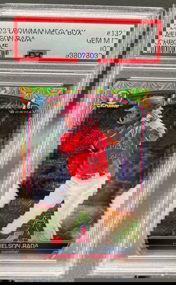 2023 Bowman Mega Box Nelson Rada Chrome Mojo Refractor PSA 10