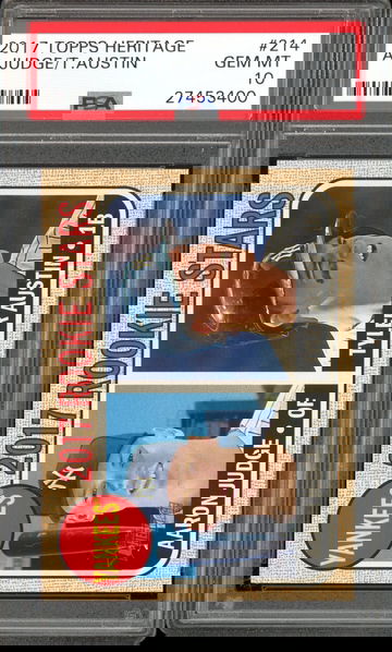 AARON JUDGE PSA 10 RC 2017 TOPPS HERITAGE #214 TYLER AUSTIN