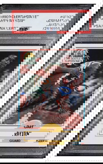 1990 FLEER UPDATE #U-92 GARY PAYTON RC HOF PSA 10 GEM MINT DNA AUTO 10