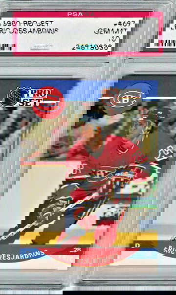 1990 Pro Set #467 Eric Desjardins RC PSA10 Gem_mint