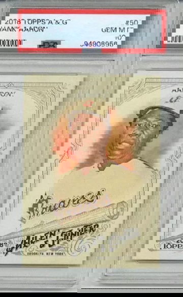 2018 TOPPS ALLEN & GINTER #50 HANK AARON CARD ATLANTA BRAVES PSA 10 LOW POP