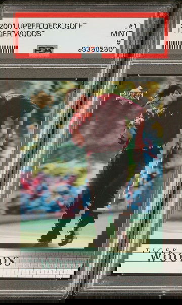 2001 Upper Deck Golf Tiger Woods PSA Mint 9 #1 Rookie Card  RC INVEST!! 🎆