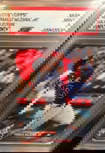 2018 Topps Ronald Acuna #698 Bat Down Rookie RC SP PSA 9