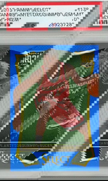 2013 Select Blue Prizm Giannis Antetokounmpo Rc #’d 22 / 49 PSA 10 