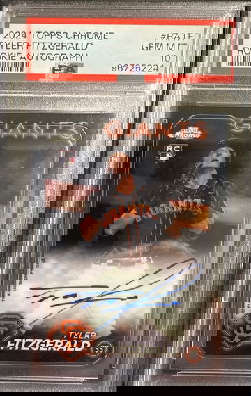 2024 TOPPS CHROME TYLER FITZGERALD ROOKIE AUTOGRAPH PSA GEM MT 10