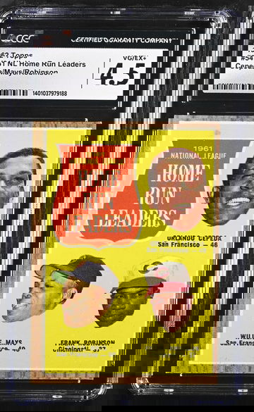 1962 TOPPS '61 NL HOME RUN LEADERS CEPEDA/MAYS/ROBINSON #54 CGC 4.5 BS.B2.17