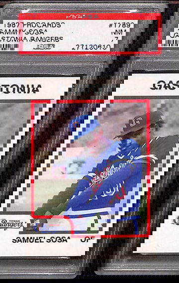 1987 Gastonia Rangers Sammy Sosa Minor League Rookie PSA 7