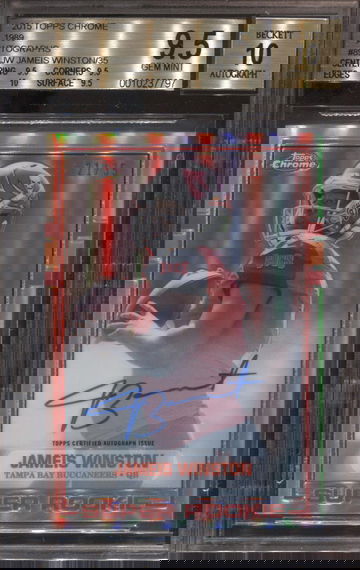 JAMEIS WINSTON 2015 TOPPS CHROME 1989 REFRACTOR AUTO 9.5