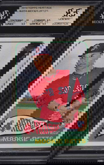 2014 TOPPS HERITAGE MOOKIE BETTS ROOKIE RC #H558 BGS 9.5 with High Subs!! GEM MINT