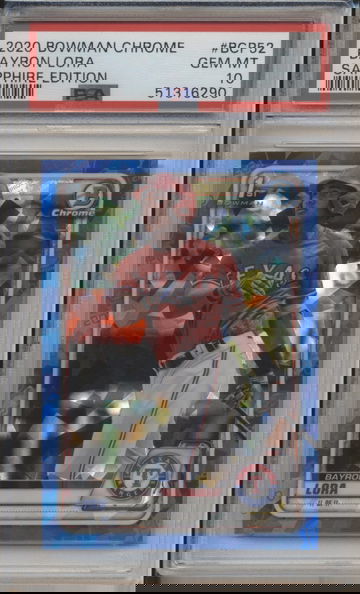 2020 Bowman Chrome Bayron Lora Sapphire Edition PSA Gem Mint 10
