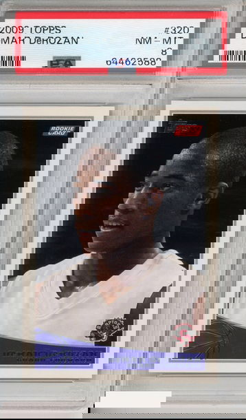 2009 TOPPS DEMAR DEROZAN #320 TORONTO RAPTORS ROOKIE RC PSA 8 NM-MT