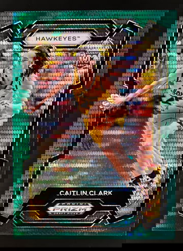 2024 Prizm Draft Picks #57 Caitlin Clark #7/25 Green Pulsar Prizm RC