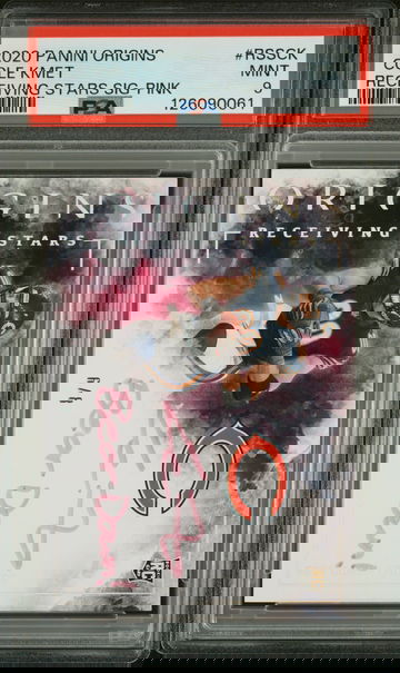 2020 Origins Cole Kmet Receiving Stars Signatures Pink 6 / 8 - PSA 9