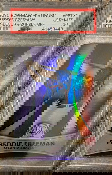 2010 Bowman Platinum Prospects PURPLE REFRACTOR Freddie Freeman #PP13 PSA 10 GEM MINT RC World Series MVP? **READ**