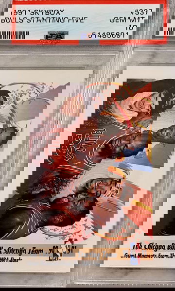 1991 Skybox Chicago Bulls starting 5 Michael Jordan PSA 10 Gem Mint