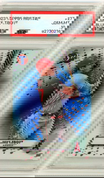 2023 Topps Pristine #27 Mike Trout Blue Refractor PSA 10 GEM MINT!