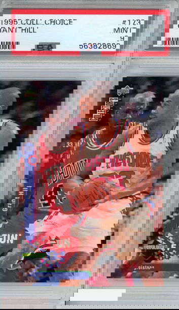 1995 COLLECTORS CHOICE GRANT HILL #173 DETROIT PISTONS HOF PSA 9 MINT