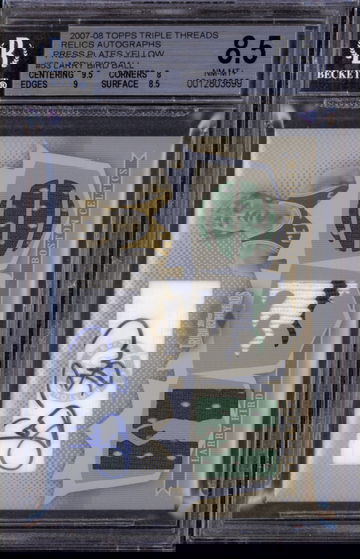 2007-08 Topps Triple Threads Relics Press Plates Yellow Larry Bird 1/1 BGS 8.5