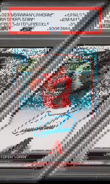 2023 Bowman Draft Chrome Prospects #CPACT Cristofer Torin Autograph Speckle #/299 PSA 10 RC