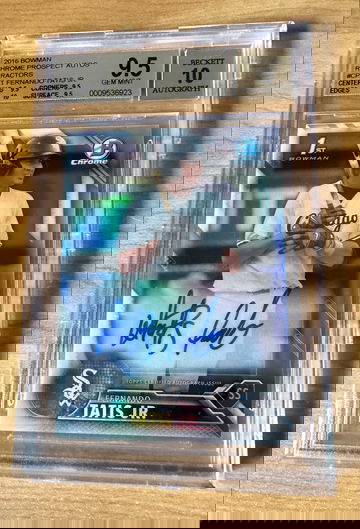 2016 Bowman Chrome Refractor /499 Fernando Tatis Jr. RC Auto BGS 9.5 10 True Gem+