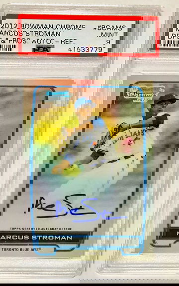 Marcus Stroman 2012 Bowman Chrome Refractor Autograph Rookie Card #BCAMS PSA 9 MINT Blue Jays / Mets