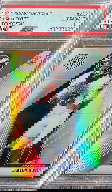 2020 Mosaic Jalen Hurts Silver Prizm PSA 10