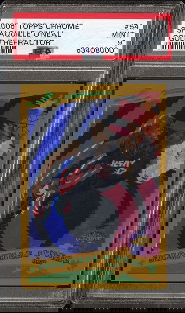 2005 Topps Chrome Refractor Gold #54 Shaquille O'Neal /99 PSA 9