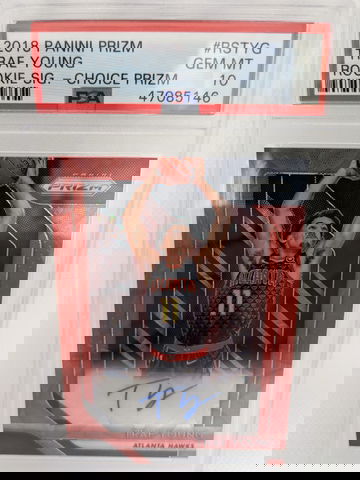 2018 Panini Prizm Rookie Signatures Choice Prizm Trae Young PSA 10
