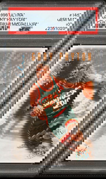 1996 Fleer Ultra Platinum Medallion Ultra Effort Gary Payton #145