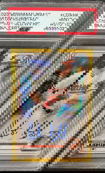 2020 Heston Kjerstad Bowman Draft Gold Wave Auto PSA 9 Mint