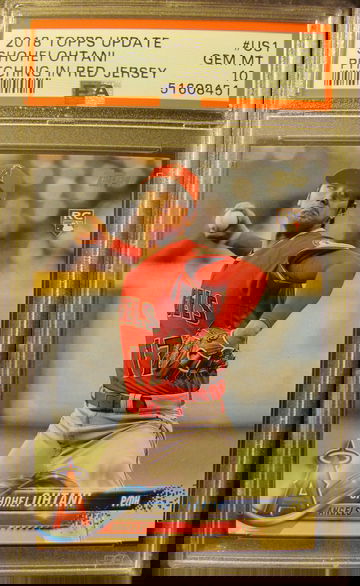 2018 Topps Update Shohei Ohtani Pitching In Red Jersey PSA 10 Gem-Mint