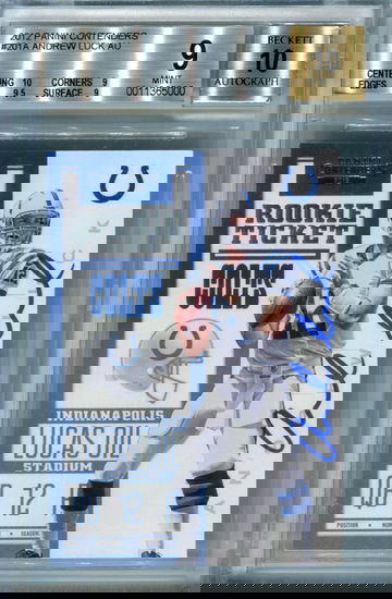 Andrew Luck Contenders Rookie Ticket BGS 9 auto 10