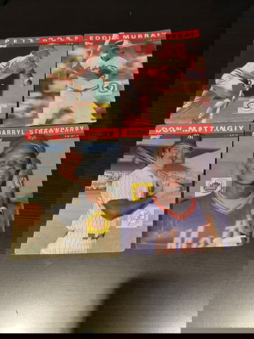 Lot of (4) 1985 Topps 3D #8 Mattingly, #5 Rose, #2 Murray, #9 Strawberry