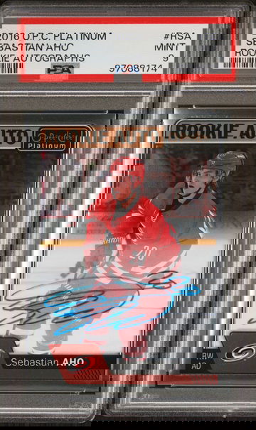 2016 O-Pee-Chee Platinum Rookie Autograph Sebastian Aho #RSA PSA 9