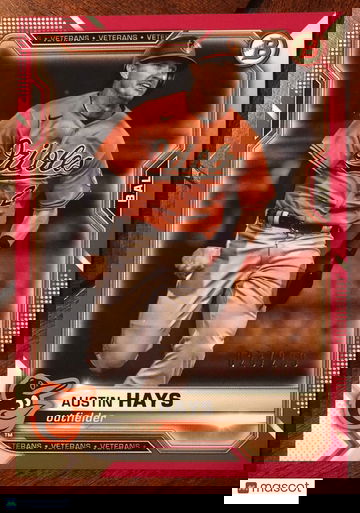 AUSTIN HAYS 2021 Topps Bowman #50 Fusica Parallel #028/299 SP Baltimore Orioles