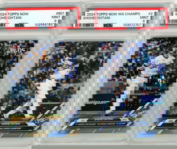 2024 Topps Now #2 AND #801 Shohei Ohtani 2 Card Lot Both PSA 9's MINT!