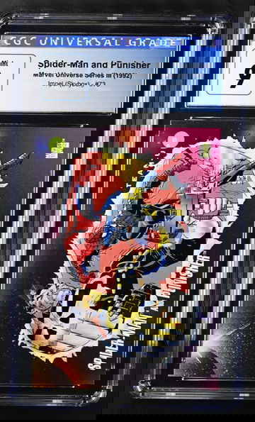 1992 IMPEL MARVEL UNIVERSE SERIES III SPIDER-MAN AND PUNISHER #73 CGC 9 MINT